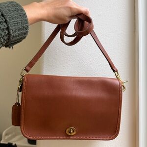 Vintage Coach Pocket Purse Crossbody British Tan